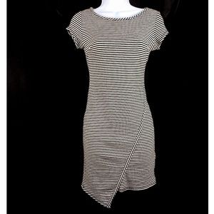 Black bead striped mini-dress